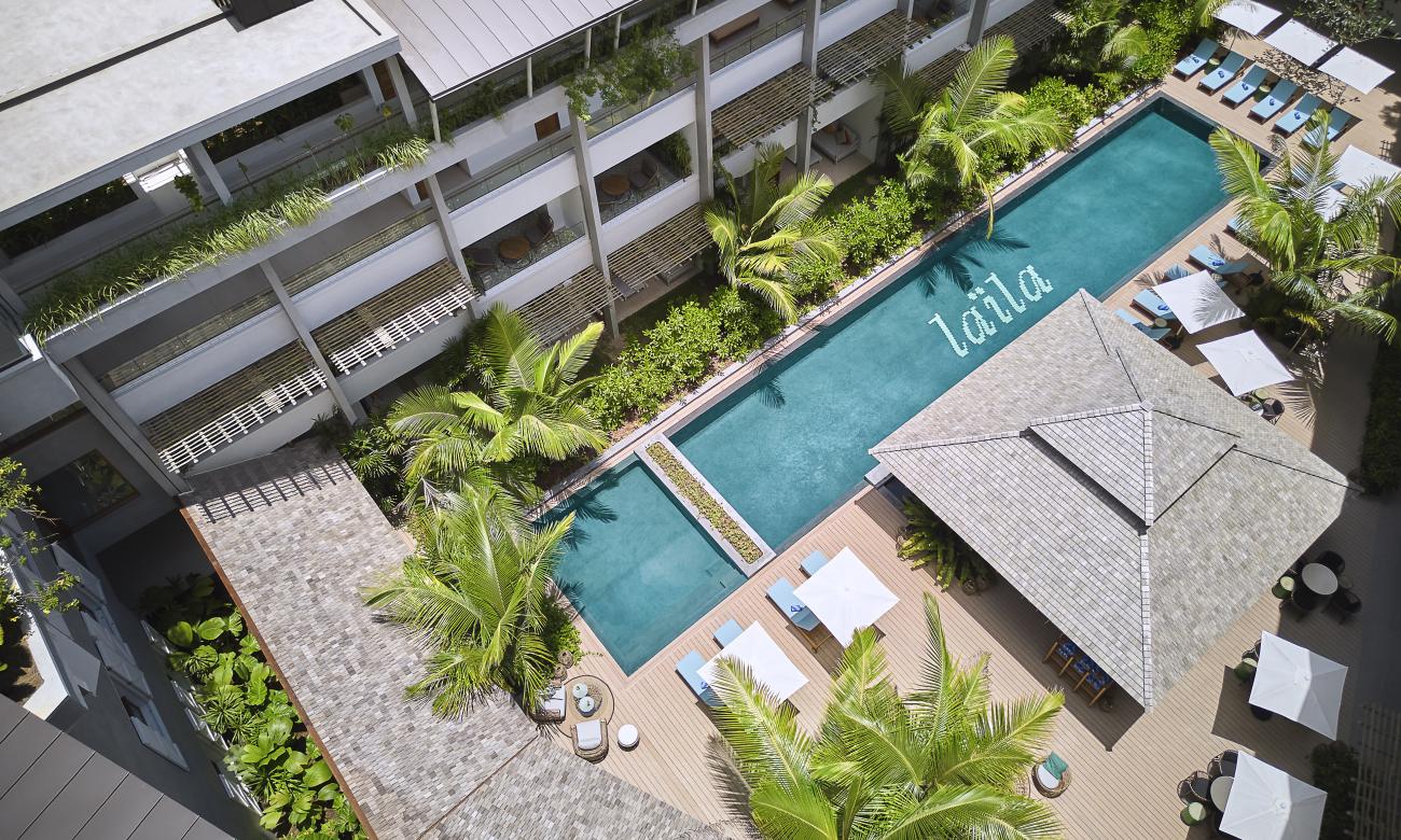 Aerial view of the hotel